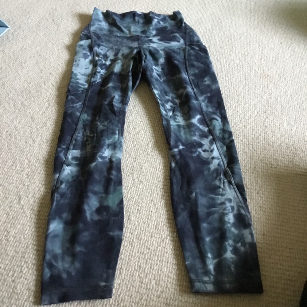 lululemon athletica Tie-Dye Black & Gray Leggings